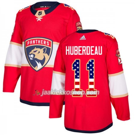 Miehille NHL Florida Panthers Pelipaita Jonathan Huberdeau 11 Adidas 2017-2018 Punainen USA Flag Fashion Authentic